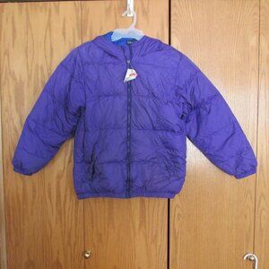 LAND'S END JUNIOR'S, GIRL'S SIZE L (14 / 16) COAT PURPLE DOWN JACKET PUFFER OUTE